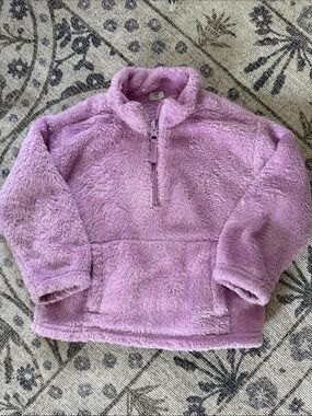Kids Plush Half-Zip Pullover Jacket - Lilac